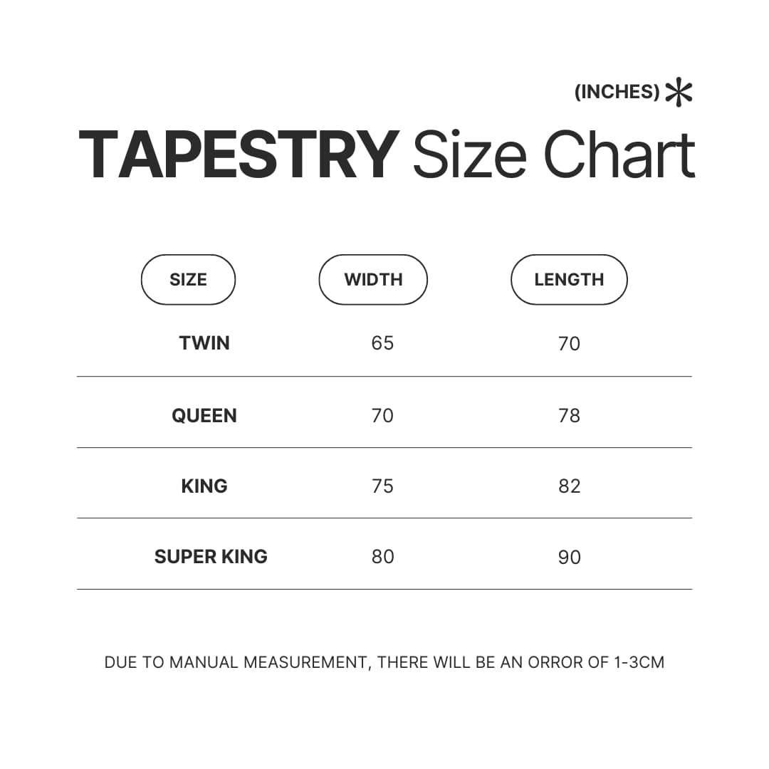 Tapestry Size Chart - Rick and Morty UK Store