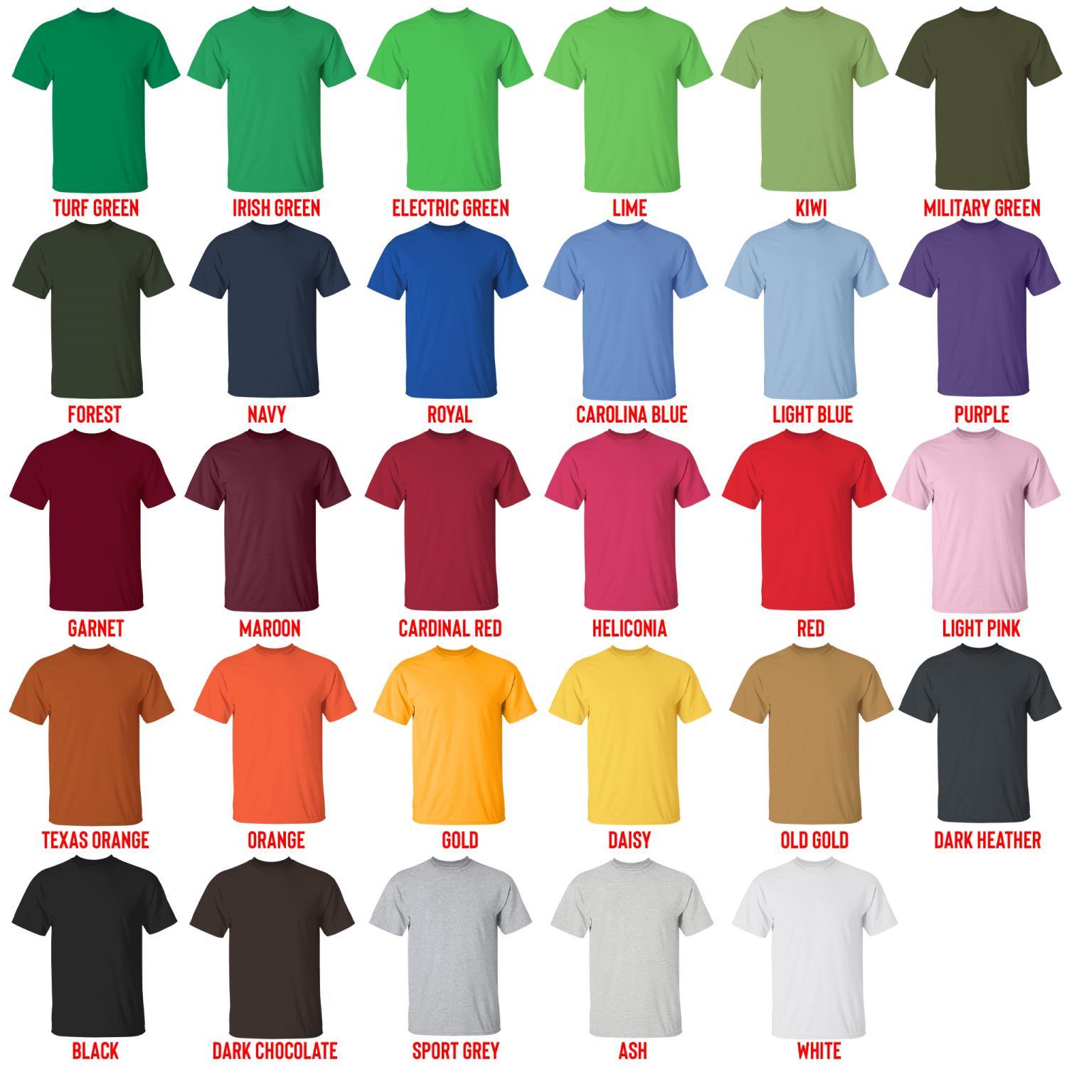 t shirt color chart - Rick and Morty UK Store