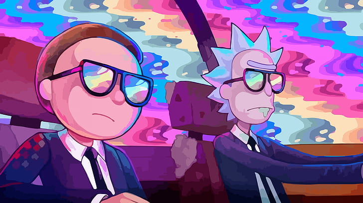 rick and morty car rainbow wallpaper preview - Rick and Morty UK Store